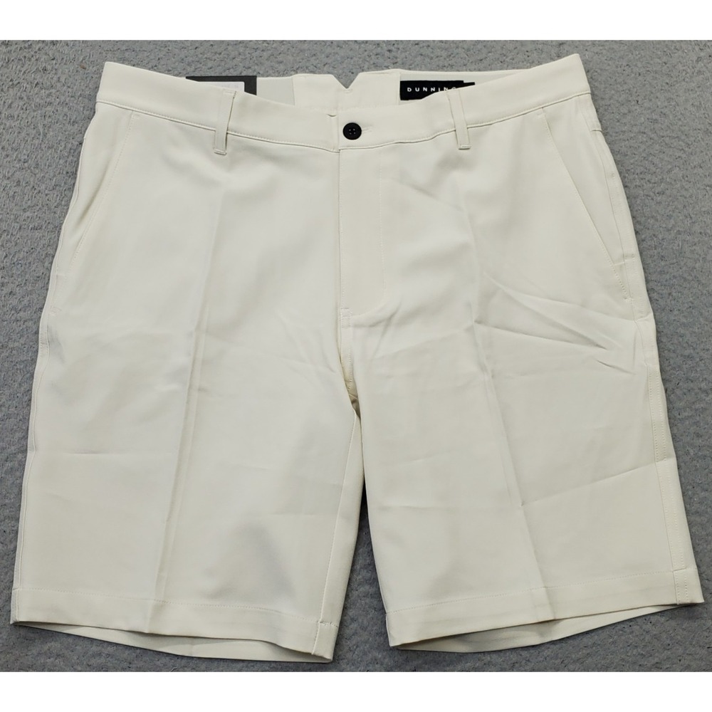 Dunning Golf Shorts Mens 34 Tan Player Fit Woven Performance Stretch Flat Front